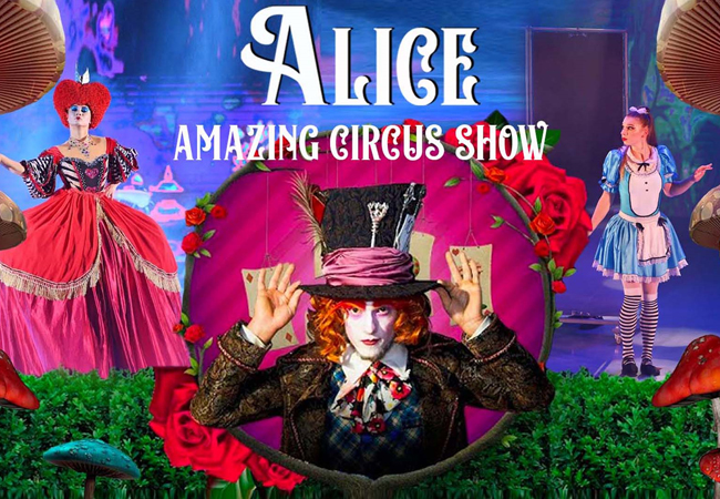 For Kids & AdultsAlice Amazing Circus Show: March 13, 19h @ BFM

Join Alice, Cheshire Cat, the Mad Hatter & more Wonderland characters in this colorful animal-free circus
 Photo