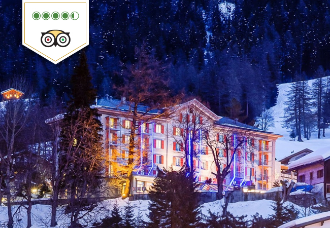 "Fabulous" -Booking.comLeukerbad (Valais):
Les Sources des Alpes 5* Boutique Hotel & Spa
Valid Until Dec 2024

Leukerbad is world-famous for its natural hot thermal springs. The boutique 5* Sources des Alpes has a 900m² Spa & its own thermal pools. 1 voucher = overnight stay for 2 people with Spa access & breakfast
 Photo