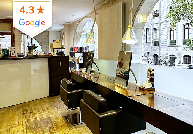 4.3* on Google

AVEDA&reg; Hair Salon (Old Town)​​​​​


	Cut:  CHF 135 79
	Cut + Scalp Treatment: CHF 215 99
	
	Come see why AVEDA is one of the world's leading elite hair salon brands

 Photo