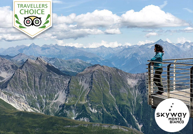 Tripadvisor Travellers Choice
Skyway Monte Bianco Cable Car (Courmayeur , 1h30 from Geneva): 1 Flexible Return Ticket Valid 1 YearAmazing cable ride from Courmayeur to Punta Helbronner - Italy's highest peak (3466m) with incredible views of Mont Blanc  & more attractions
 Photo