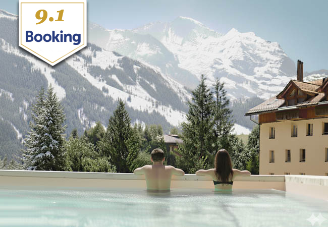 "Superb" - Booking.comGrand Hotel Belvedere 5* (Bernese Oberland)​​: 2 Nights with Half-board & Spa Access

2-minutes to the ski lifts, Japanese-style spa & views straight out of a Swiss postcard
 Photo
