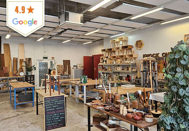 4.9* on Google
Woodworking Workshop at Knock on Wood (Nations) in English & French

Create from scratch & take home your own vase / bowl / serving board / more in a 2h30 beginner workshop
 Photo