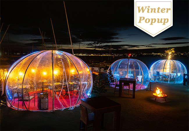 Winter Pop Up
Lakeside Igloo Dining at La Tour Carr&eacute;e (Cologny): CHF 110 Credit

International cuisine served in magical winter Igloos at the Geneva Yacht Club's lakeside restaurant. Valid 7/7 dinner & lunch
 Photo