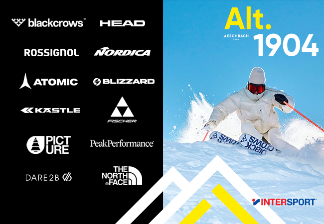 ​Recommended by 96% of BuyClubbers
Ski Rentals at Aeschbach (Balexert & Plainpalais): CHF 100 Credit

Huge selection of skis, boards, ski clothes & safety equipment for all ages & levels. Rent for any time period from 1 day to full season
 Photo