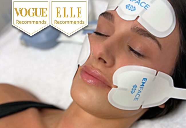 "The face of the future" -ELLE 
EMface® at Jouvence Clinic (Plainpalais): 1, 3 or 5 SessionsCalled "the non-surgical facelift" by Vogue and supported by Oxford studies, EmFace® tones facial muscles & tightens facial skin using 2 technologies
 Photo