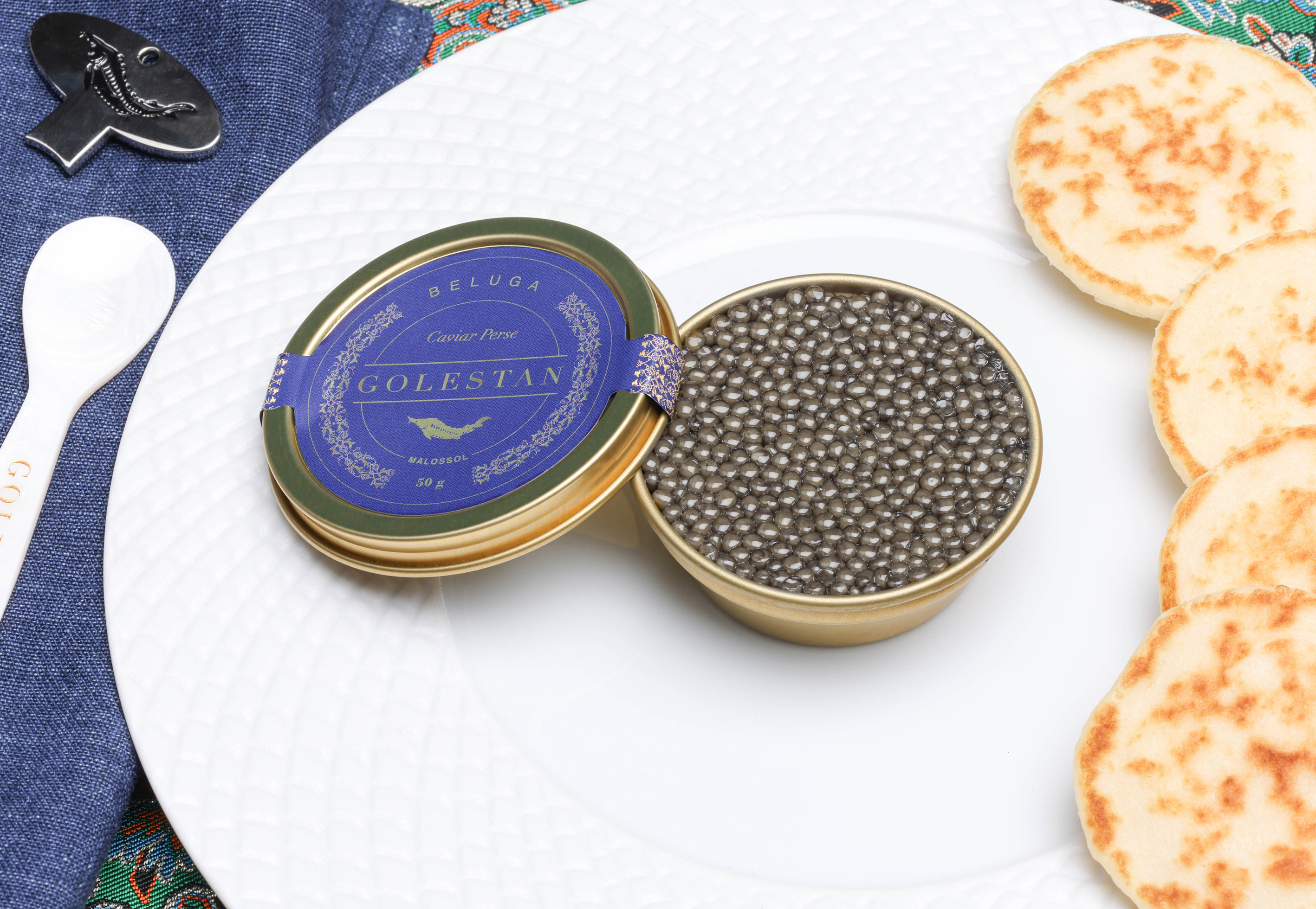 In Your Hands Before Xmas
Golestan Premium Persian Caviar:
+ Imperial Beluga (50g / 125g / 250g)
or
+ Royal Baerii (125g / 250g)Experience the richness of Persian caviar with exceptional varieties. Collect at Halle de Rive
 Photo