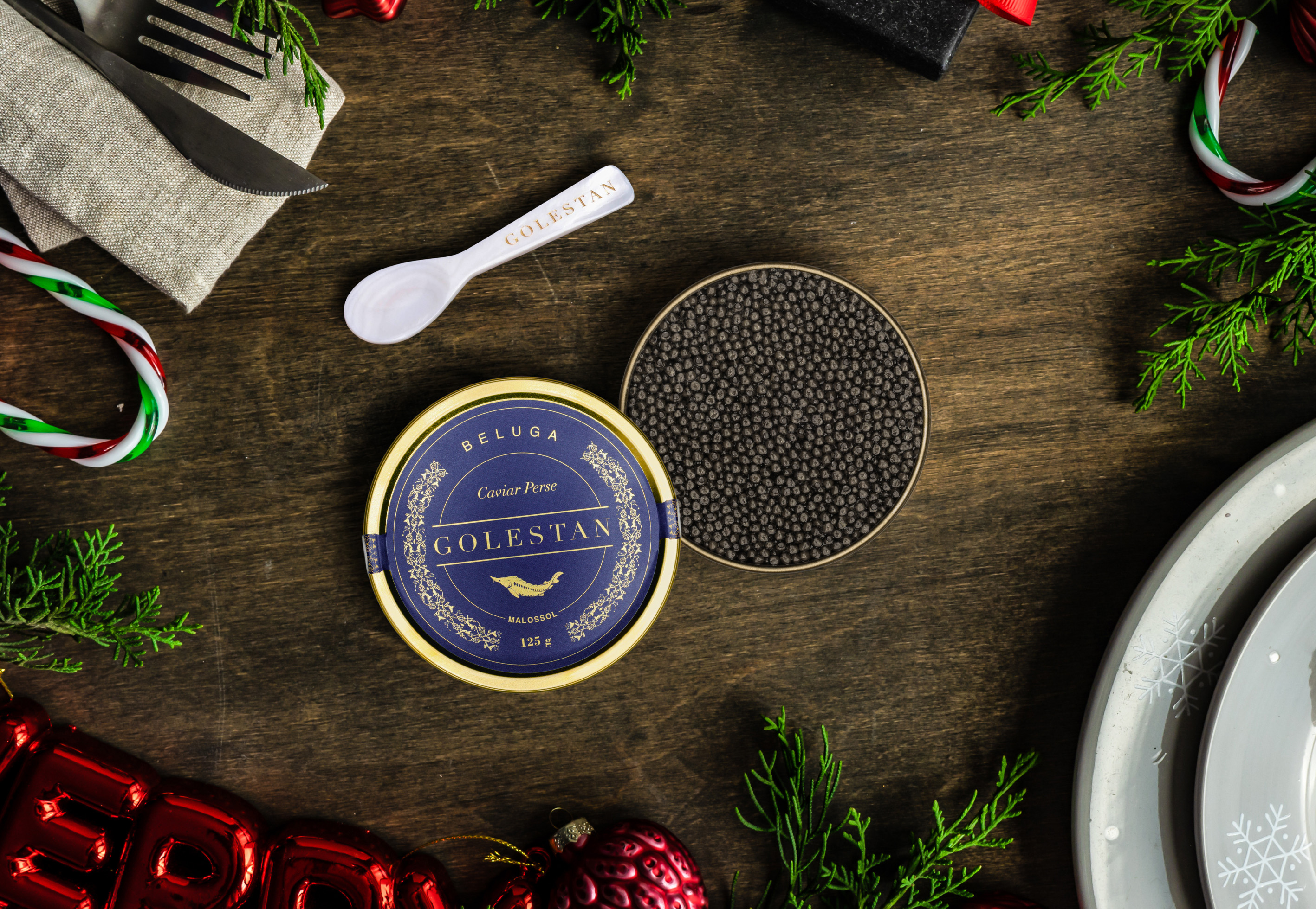 In Your Hands Before Xmas
Golestan Premium Persian Caviar:
+ Imperial Beluga (50g / 125g / 250g)
or
+ Royal Baerii (125g / 250g)Experience the richness of Persian caviar with exceptional varieties. Collect at Halle de Rive
 Photo