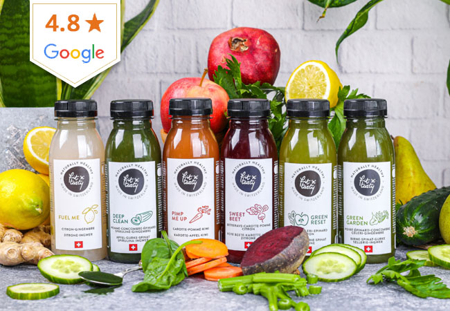 "Increases vitamins & weight loss"-Cambridge University
3-Day Juice / Soup Cleanse by Fit'n'Tasty CH (Delivery)Reset your digestive system with 3 days of un-processed, natural, easy-to-digest juices & soups
 Photo