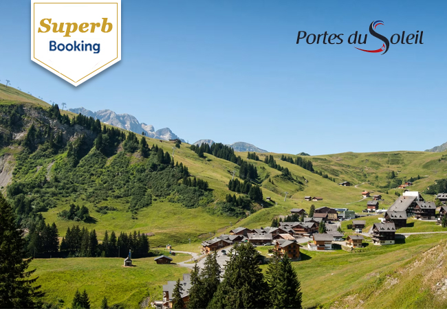 "Superb" - Booking.com
Hotel L'Etable 3* (Portes du Soleil)
Summer escape in the Swiss Alps with cool mountain air, hikes, aperos & wow views - just 1h40 from Geneva / 1h from Lausanne Photo