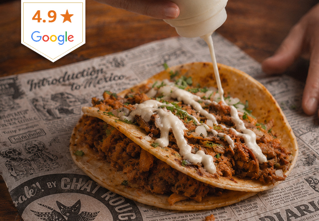 4.9* on Google
Mexican Street Food 7/7 &Oacute;rale (Servette): CHF 50 Food & Drinks Credit

Fast, bold Latin street cuisine for eat-in or take-away, by the owners of Le Chat Rouge
 Photo