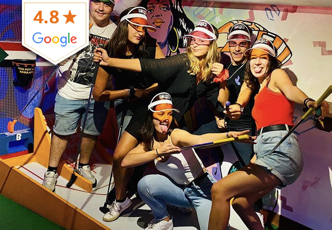 4.8* on Google
Golf & Cocktails for 2 at Rollers Mini-Golf Bar (Geneva / Lausanne)
Forget ordinary bars: Rollers mixes mini-golf, cocktails & street-food bites into a great night out
 Photo