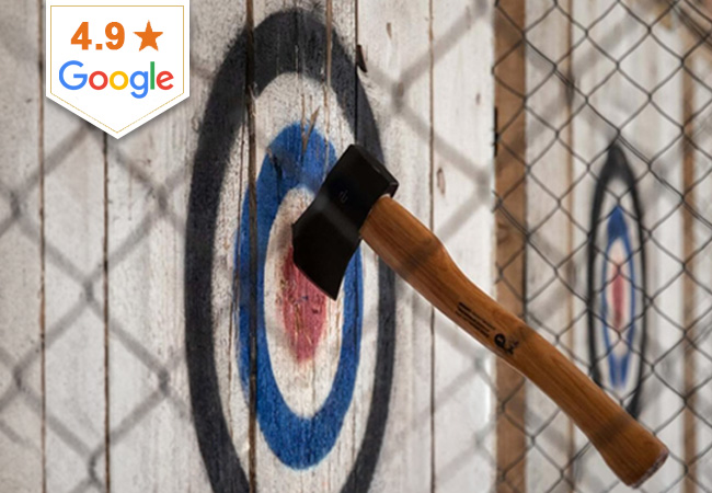 4.9* on Google
Axe Throwing for 1-3 People at Axvetik (Eaux-Vives)

Surprisingly addictive & satisfying - whether you hit the bulls-eye or not. From age 16
 Photo