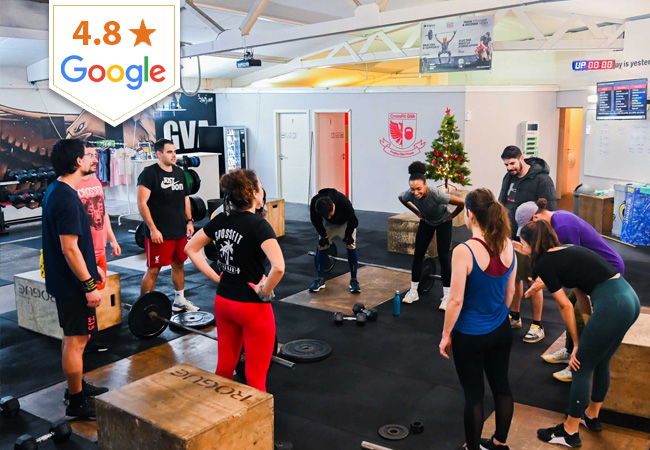 4.8* on Google
​CrossFit GVA (Cornavin): 1 Month Unlimited ClassesGeneva's most established and expat-friendly CrossFit gym with 40+ classes / week for all levels, in English & French
 Photo